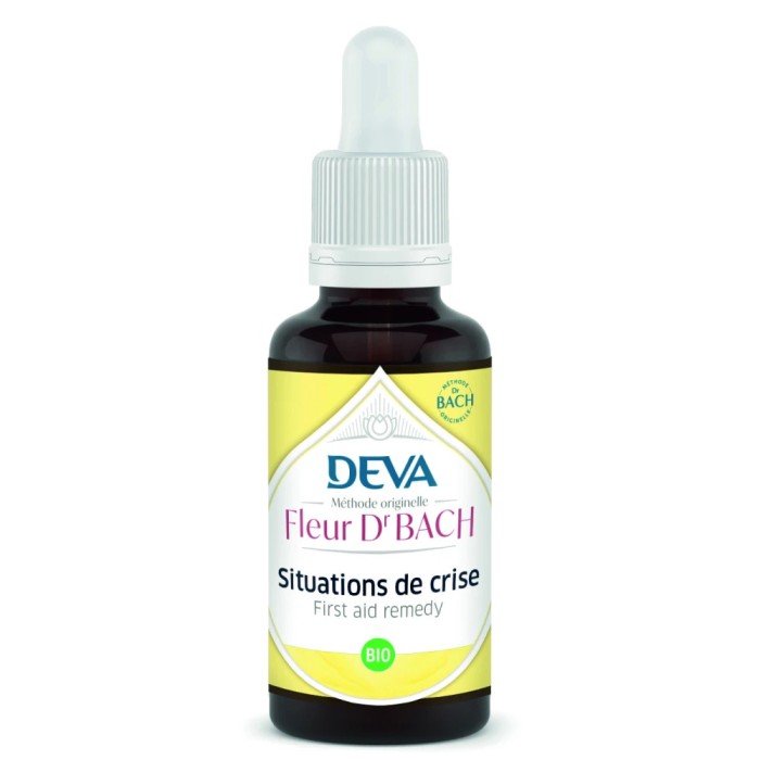 DEVA Fleur Dr Bach Bio et sans alcool contre les situation de crise Flacon de 30 ml