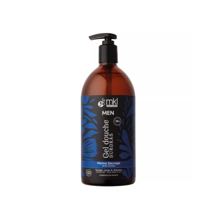 MKL Men Gel douche surgras homme Marine Sauvage Flacon pompe de  1L
