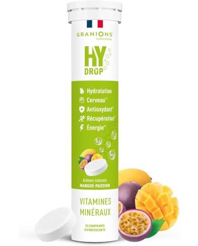 GRANIONS HYDROP Pastilles Mangue-Passion Tube de 20 comprimés effervescents