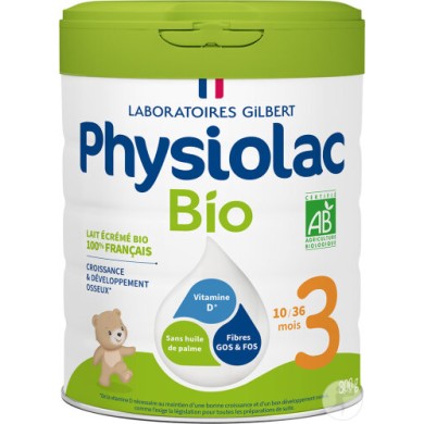Physiolac Bio Croissance 3 eme age De 1 À 3 Ans Boite de 800 grammes