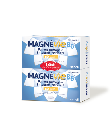 MAGNE VIE B6 Irritabilité, fatigue, nervosité Lot de 2 Boites de 60 comprimés