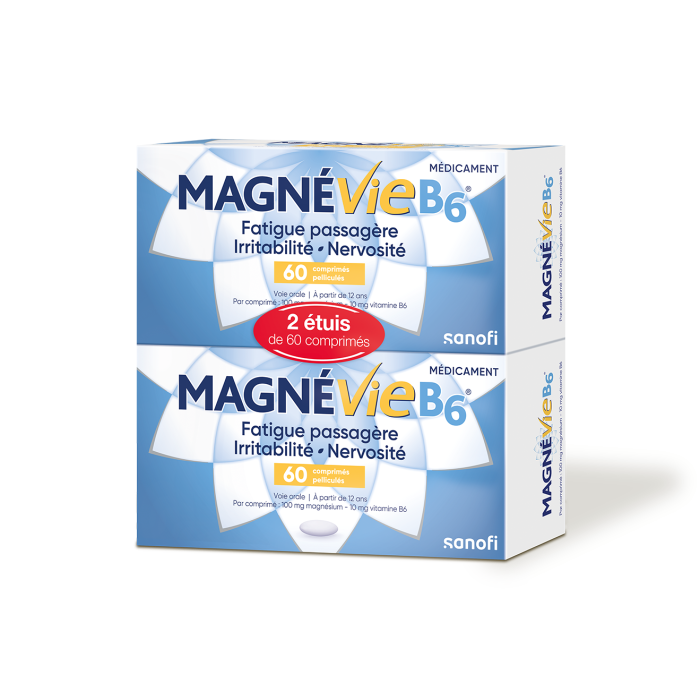 MAGNE VIE B6 Irritabilité, fatigue, nervosité Lot de 2 Boites de 60 comprimés