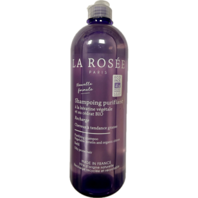 LA ROSÉE SHAMPOING PURIFIANT Kératine Végétale et Cédrat BIO Flacon de 400ml