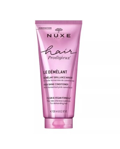 NUXE HAIR PRODIGIEUX Le Démêlant Brillance Miroir A l' Huile Fermentée de Camélia Rose Tube de 200ml -