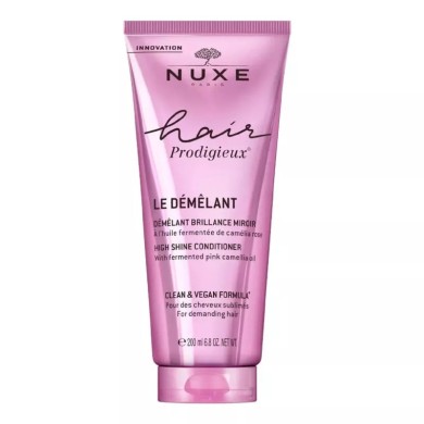 NUXE HAIR PRODIGIEUX Le Démêlant Brillance Miroir A l' Huile Fermentée de Camélia Rose Tube de 200ml -