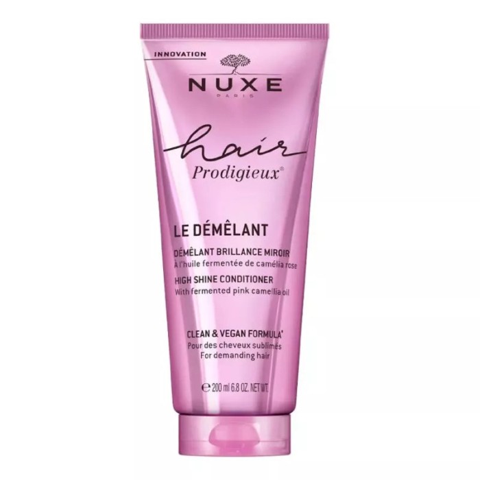 NUXE HAIR PRODIGIEUX Le Démêlant Brillance Miroir A l' Huile Fermentée de Camélia Rose Tube de 200ml -