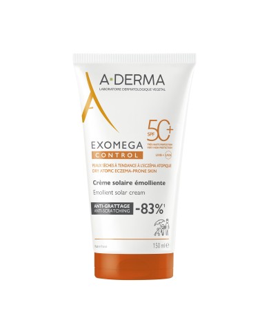 ADERMA EXOMEGA CONTROL Crème solaire émolliente SPF50+ Tube de 150 ml