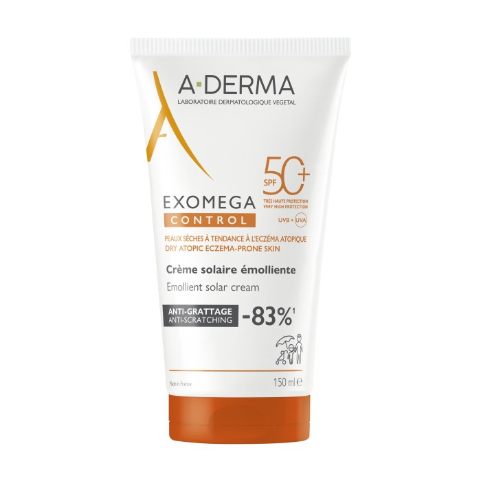 ADERMA EXOMEGA CONTROL Crème solaire émolliente SPF50+ Tube de 150 ml
