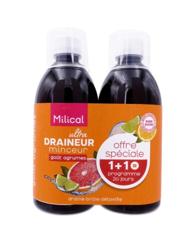 Milical Draineur minceur Programmes de 2 x 10 jours Goût Agrumes