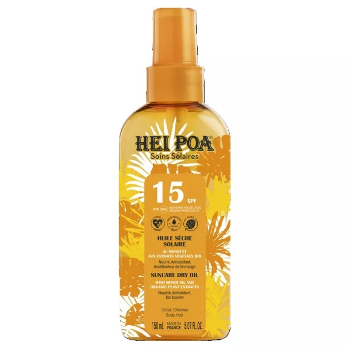 HEI POA Huile Solaire Monoï SPF15 Spray de 150 ml