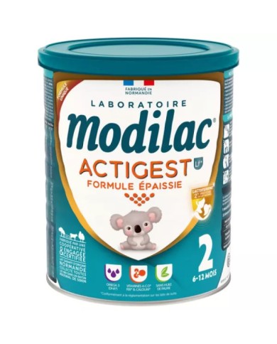 MODILAC -Actigest LF+ 2ème âge de 6 à 12 mois Formule Épaissie  Boite de 800 grammes