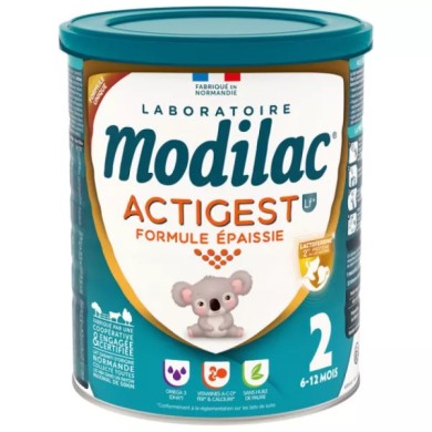 MODILAC -Actigest LF+ 2ème âge de 6 à 12 mois Formule Épaissie  Boite de 800 grammes