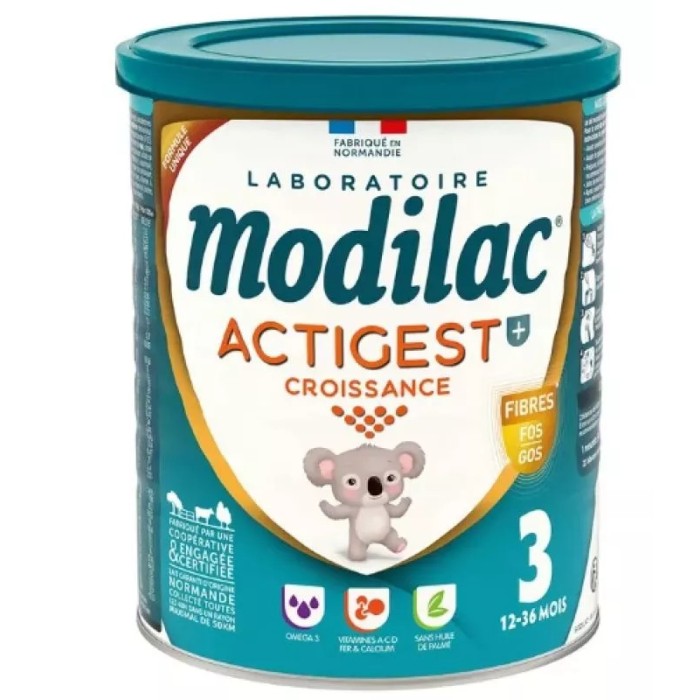 Modilac  Actigest+ Croissance 3ème âge de 12 à 36 Mois Boite de 800 grammes