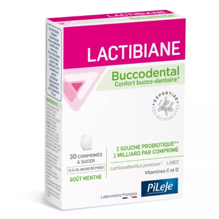 PILEJE LACTIBIANE Buccodental Boite de 30 comprilés a sucer