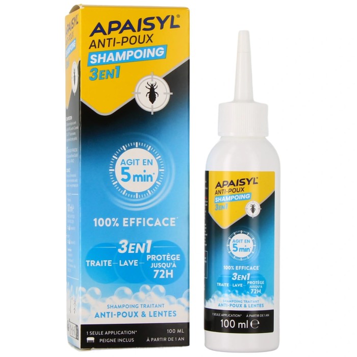 APAISYL Anti-poux shampoing 3en1 Flacon de 100ml