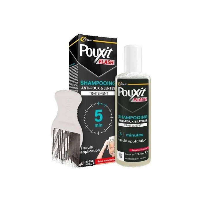 POUXIT FLASH Shampooing anti-poux et lentes Flacon de 100 ml