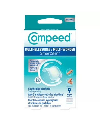 COMPEED SMARTSKIN Pansement Multi-blessures MOYEN Boite de 9