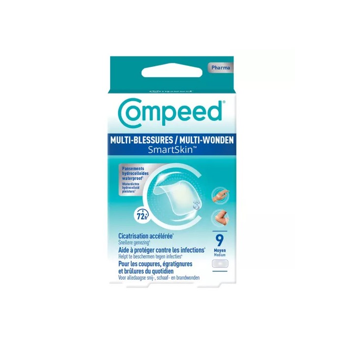 COMPEED SMARTSKIN Pansement Multi-blessures MOYEN Boite de 9