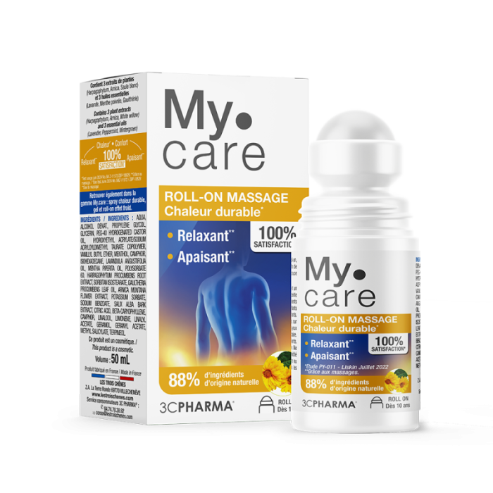 My Care Roll-On massage Effet Chaleur Durable Roll on de 50Ml