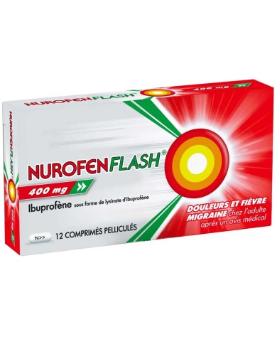 NUROFENFLASH 400mg Comprimés pelliculés Plaquette de 12