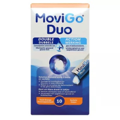 MOVIGO Duo - Constipation associée aux gaz et ballonnements - Boite de10 sachets