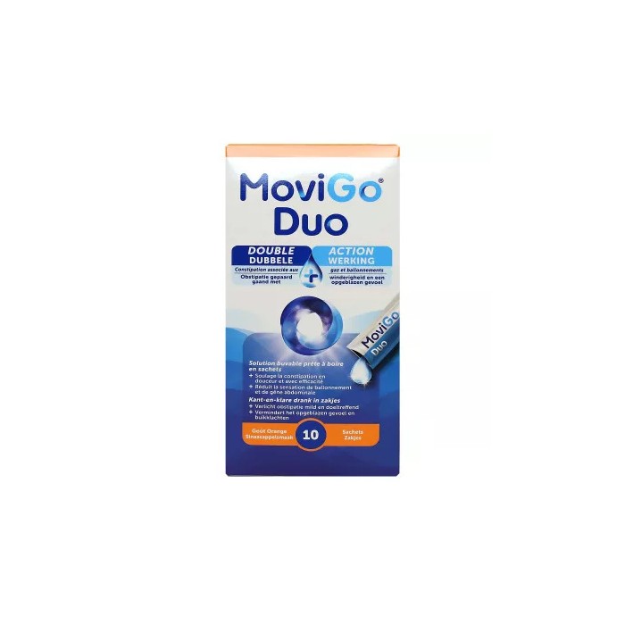 MOVIGO Duo - Constipation associée aux gaz et ballonnements - Boite de10 sachets