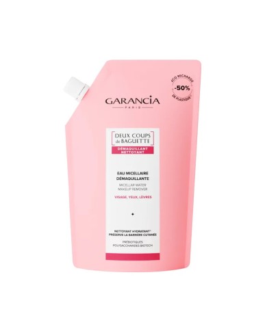 Garancia DEUX COUPS DE BAGUETTE - Recharge Eau Micellaire Démaquillante - Visage, Yeux et Lèvres  Recharge de 400ml