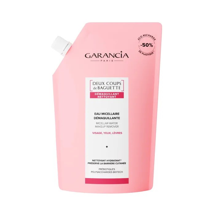 Garancia DEUX COUPS DE BAGUETTE - Recharge Eau Micellaire Démaquillante - Visage, Yeux et Lèvres  Recharge de 400ml