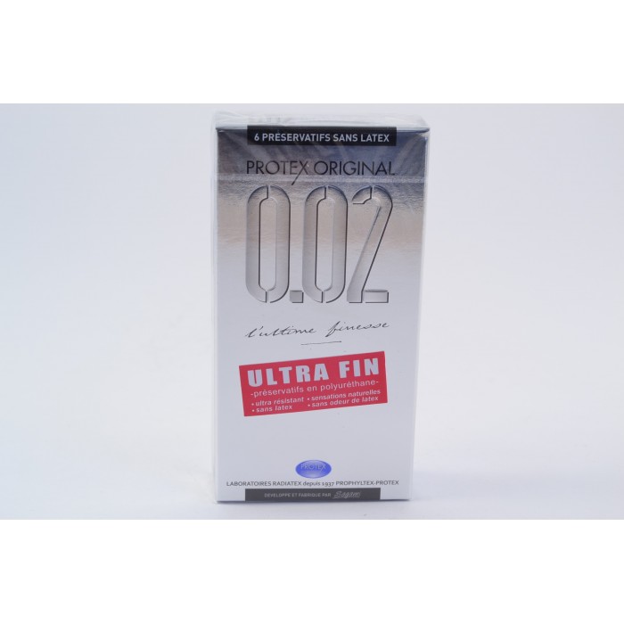 PROTEX ORIGINAL 0.02 Préservatifs avec réservoir sans latex Boite de 6