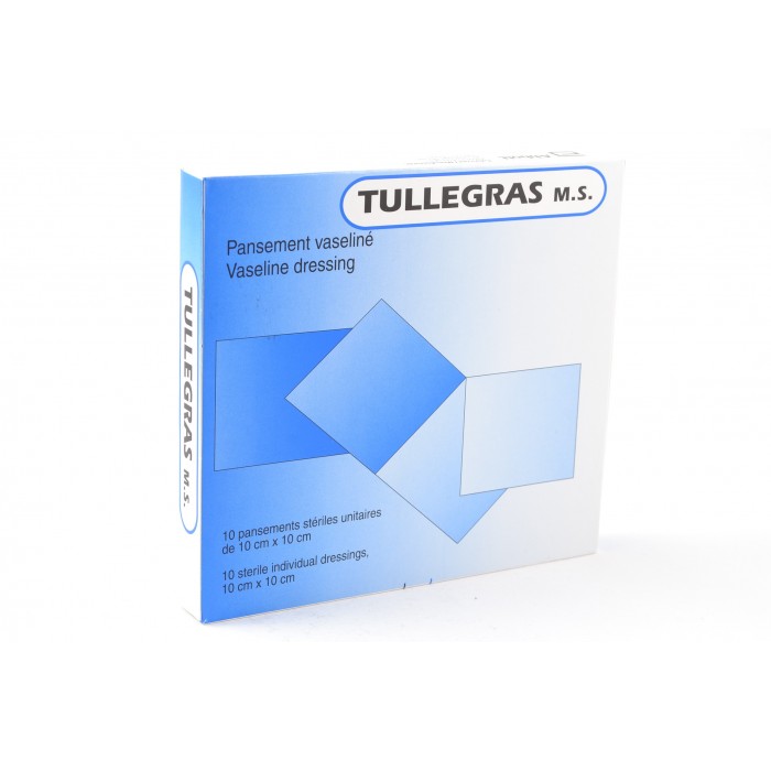 TULLE GRAS Pansements Stériles Vaselinés 10*10 cm Boite de 10.