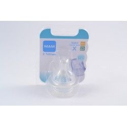 MAM Tétine anatomique - Débit 3 Rapide - Silicone - Lot de 2 - Transparent