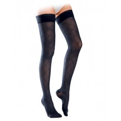 SIGVARIS INTRIGUE Bas auto-fixant motif résille et plumetis