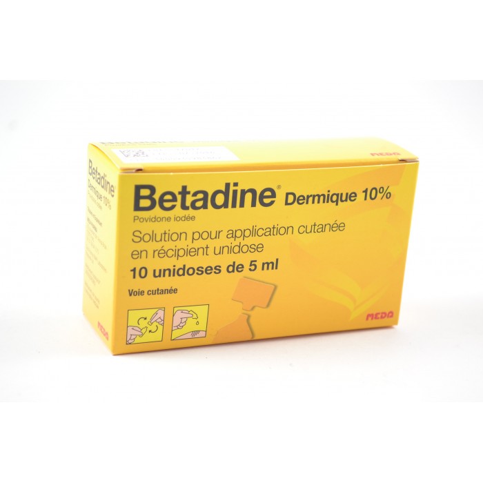 BETADINE Dermique 10 % Solution por application cutanée Boite de 10 unidoses de 5 ml