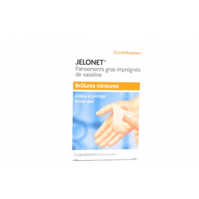 JELONET 5 cm X 5 cm Boite de 5 pansements JELONET 5 cm X 5 cm Boite de 5 pansements