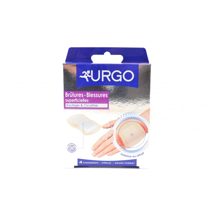 URGO Brûlures - Blessures superficielles Boite de 4 pansements