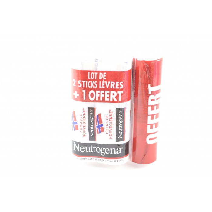 NEUTROGENA Stcik lèvres Formule Norvégienne Lot de 2 x 4.8 g + 1 offert