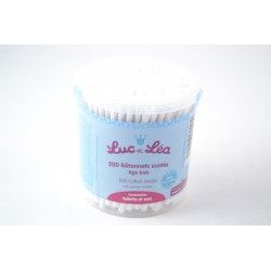 Luc et Léa Boite de 200 bâtonnets ouatés tige bois