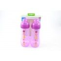 MAM Biberon 2ème âge Coloré - 330ml - à partir de 6 mois - Tétine Débit X - Lot de 2 - Violet MAM - 1 MAM Biberon 2ème âge Coloré - 330ml - à partir de 6 mois - Tétine Débit X - Lot de 2 - Violet MAM - 1