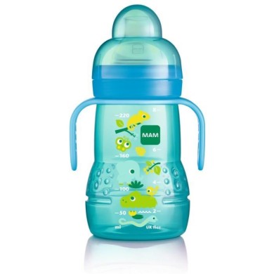 MAM Biberon de transition Bleu 4 mois et + Biberon de  220 ml MAM Biberon de transition Bleu 4 mois et + Biberon de  220 ml