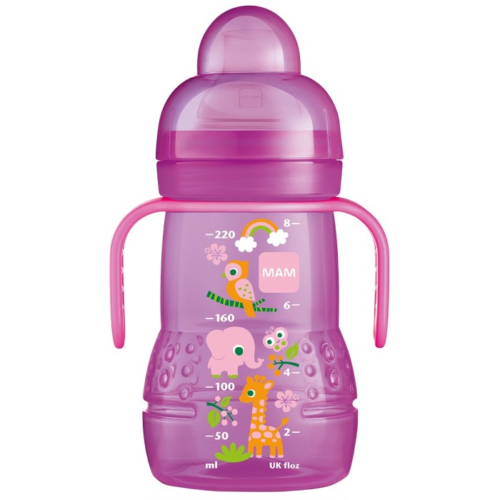 MAM Biberon de transition Rose 4 mois et + Biberon de 220 ml