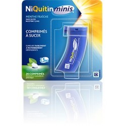NIQUITIN Minis Nicotine 1.5 mg Comprimés à sucer Menthe fraîche Sans sucre 20 comprimés