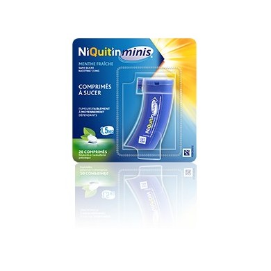 NIQUITIN Minis Nicotine 1.5 mg Comprimés à sucer Menthe fraîche Sans sucre 20 comprimés