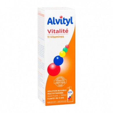 ALVITYL Vitalité Solution buvabe Multivitaminé Goût fruité Flacon de 150ml