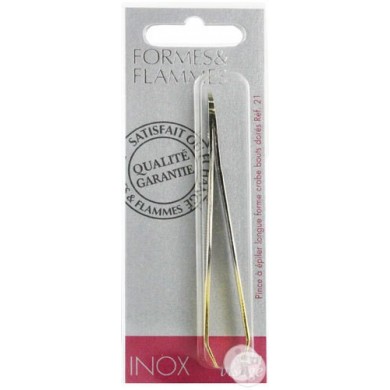 FORMES&FLAMMES Pince à épil crab bt dor ref21 FORMES&FLAMMES Pince à épil crab bt dor ref21