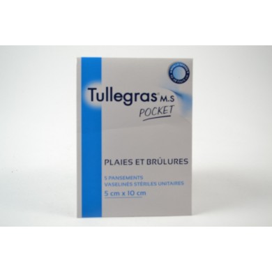 TULLEGRAS M.S Pocket Boite de 5 pansements de 5 cm X 10 cm TULLEGRAS M.S Pocket Boite de 5 pansements de 5 cm X 10 cm