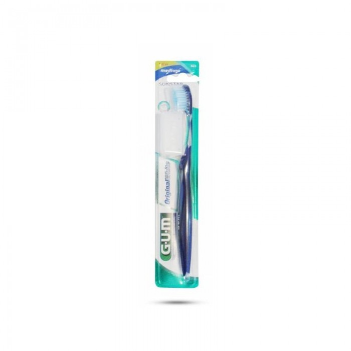 GUM Original White Brosse à dent Médium avec capuchon