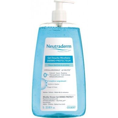 NEUTRADERM Gel douche micellaire dermo-protecteur Flacon pompe de 1 littre