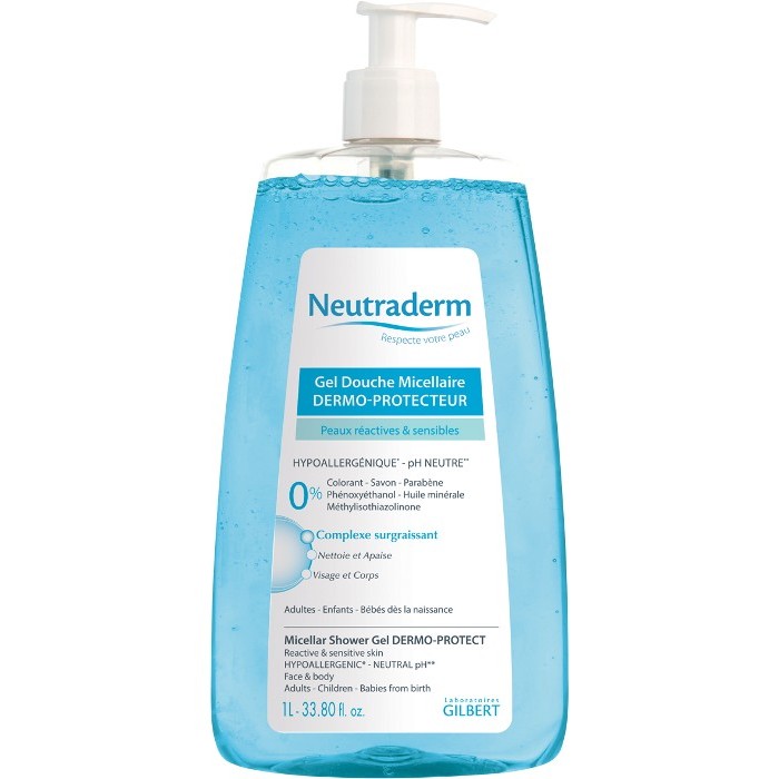 NEUTRADERM Gel douche micellaire dermo-protecteur Flacon pompe de 1 littre