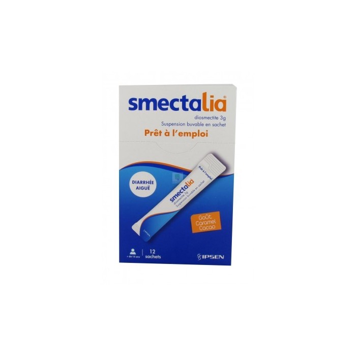 SMECTIALIA  Boite de 12 sachets prêt à l'emploi goût caramel cacao
