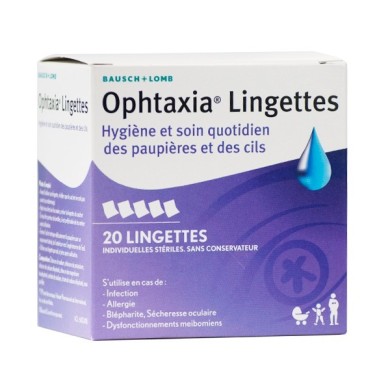 OPHTAXIA  Boite de 20 lingettes stériles
